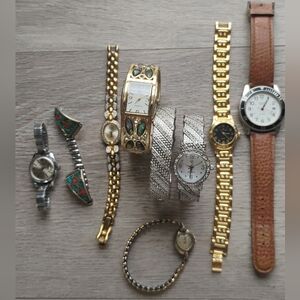 Vintage Watches & Wristbands For Women Variety Lot Of 9
